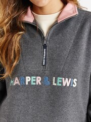 Harper & Lewis Grey Cecily 1/4 Zip Polar Fleece - Image 4 of 6