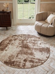 Champagne Gold Mica Abstract Circle Rug - Image 1 of 1