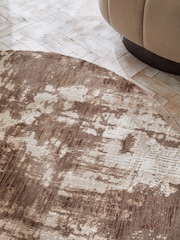 Champagne Gold Mica Abstract Circle Rug - Image 1 of 3