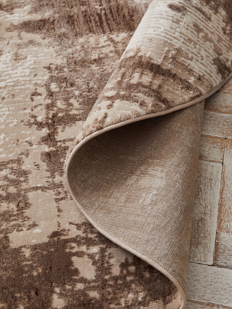 Champagne Gold Mica Abstract Circle Rug - Image 2 of 3