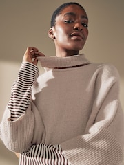 bouillie d'avoine - Poncho en maille à manches Rayé - Image 4 de 6