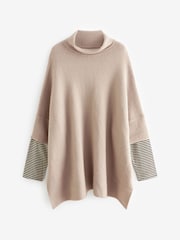 bouillie d'avoine - Poncho en maille à manches Rayé - Image 5 de 6