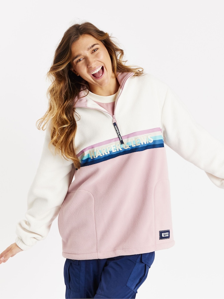 Harper & Lewis Cream One Eighty 1/4 Zip Polar Fleece - Image 2 of 7