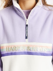 Harper & Lewis Purple One Eighty 1/4 Zip Polar Fleece - Image 4 of 6