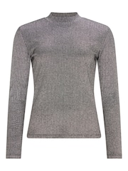 Mint Velvet Grey Metallic Top - Image 3 of 4