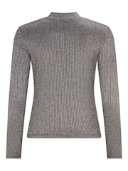 Mint Velvet Grey Metallic Top - Image 4 of 4