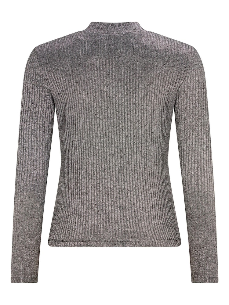 Mint Velvet Grey Metallic Top - Image 4 of 4