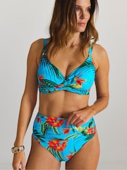 Simply Be Blue Magisculpt Ruched High Waist Bikini Briefs - Image 1 of 4