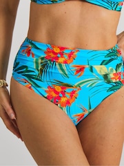 Simply Be Blue Magisculpt Ruched High Waist Bikini Briefs - Image 3 of 4