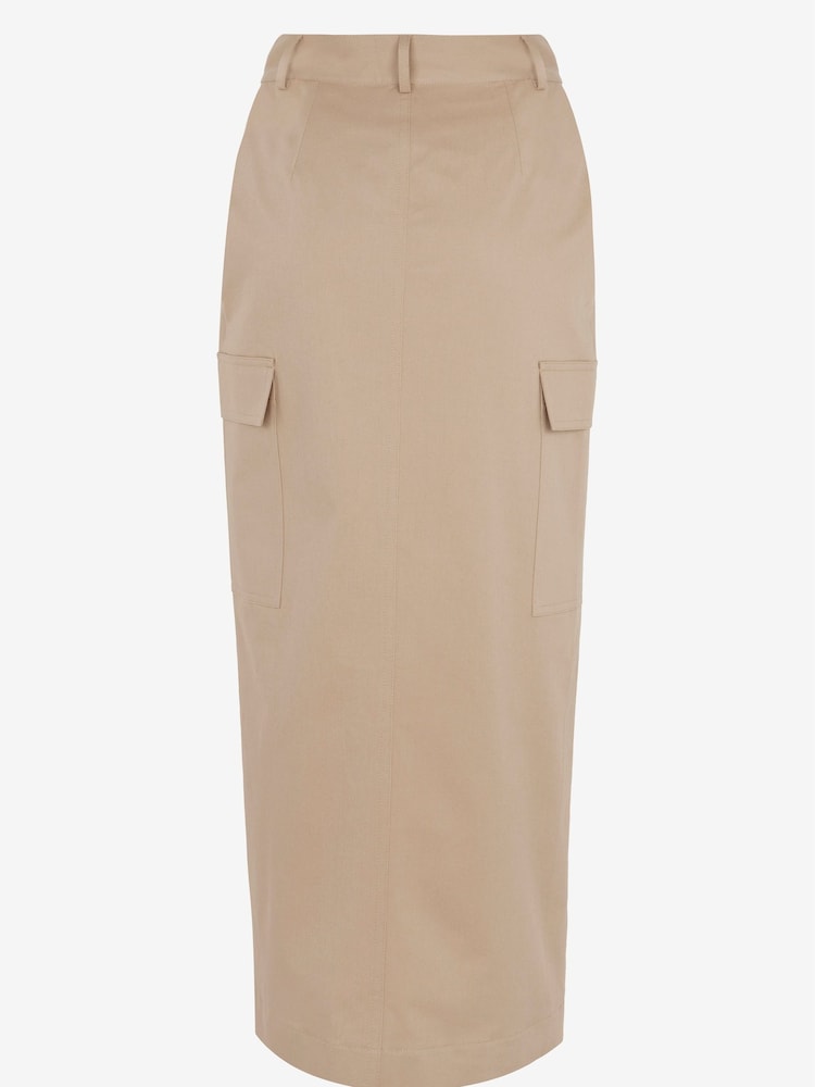Mint Velvet Brown Cotton Cargo Skirt - Image 4 of 4