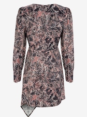 Mint Velvet Black Marble Print Mini Dress - Image 3 of 4