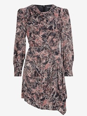 Mint Velvet Black Marble Print Mini Dress - Image 4 of 4