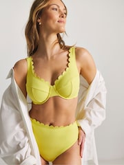Simply Be Yellow Magisculpt Scallop Bikini Briefs - Image 1 of 4