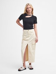 Barbour® International Tamsin Denim 100% Cotton Maxi Skirt - Image 3 of 7