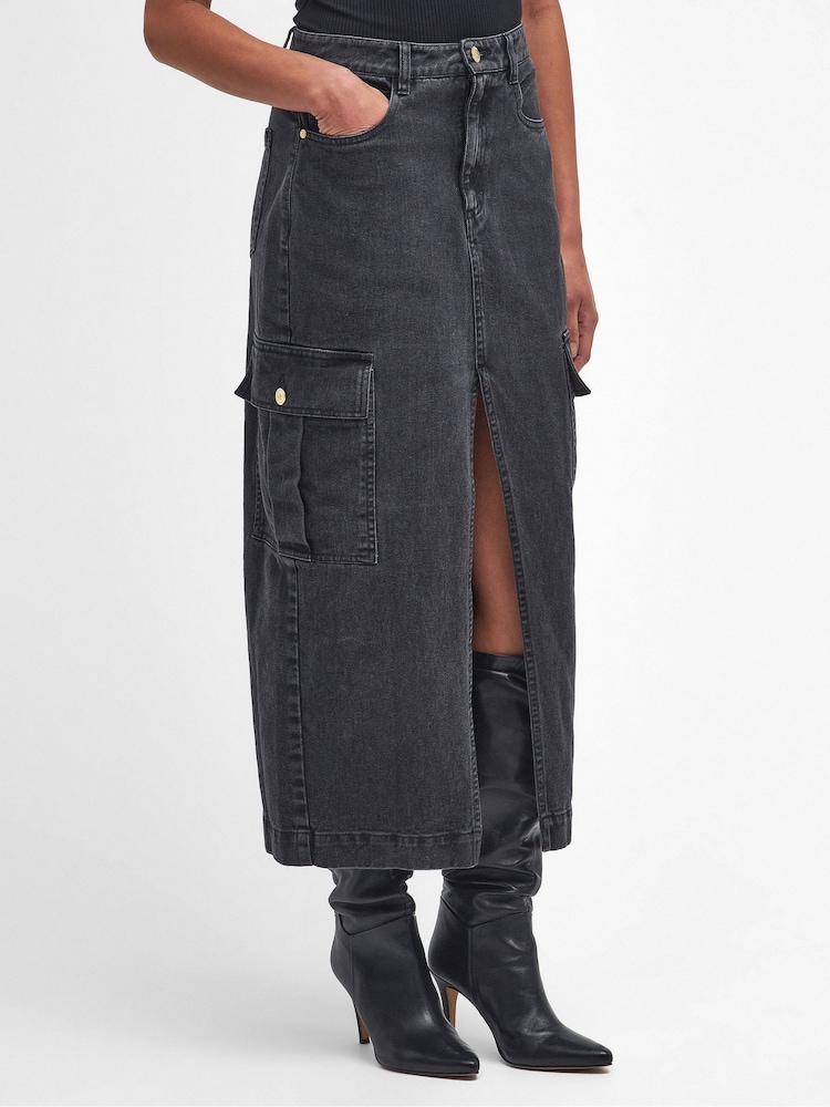 Barbour® International Tamsin Denim 100% Cotton Maxi Skirt - Image 1 of 7