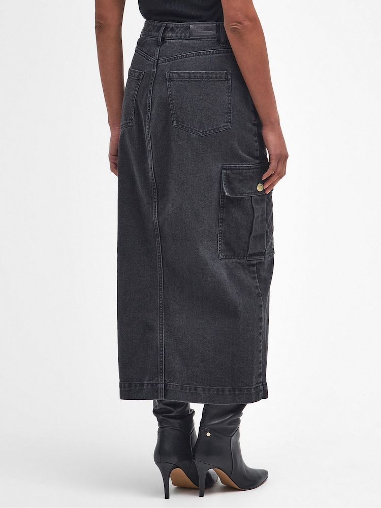 Barbour® International Tamsin Denim 100% Cotton Maxi Skirt - Image 2 of 7