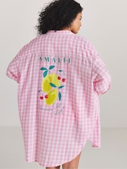 Simply Be Pink Beach Placement Graphic Shirt - Image 3 of 4