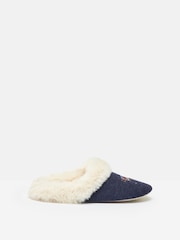 Joules Slippet Luxe Navy Blue Horse Embroided Slippers - Image 2 of 7