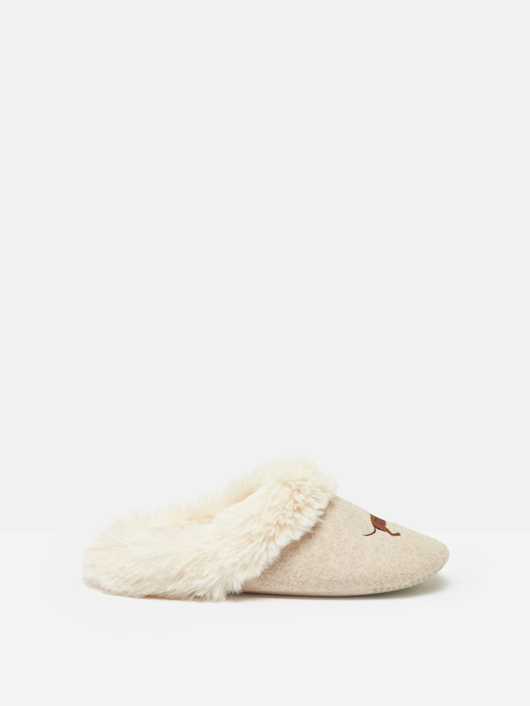 Joules Slippet Luxe Natural Dachshund Embroided Slippers - Image 2 of 7