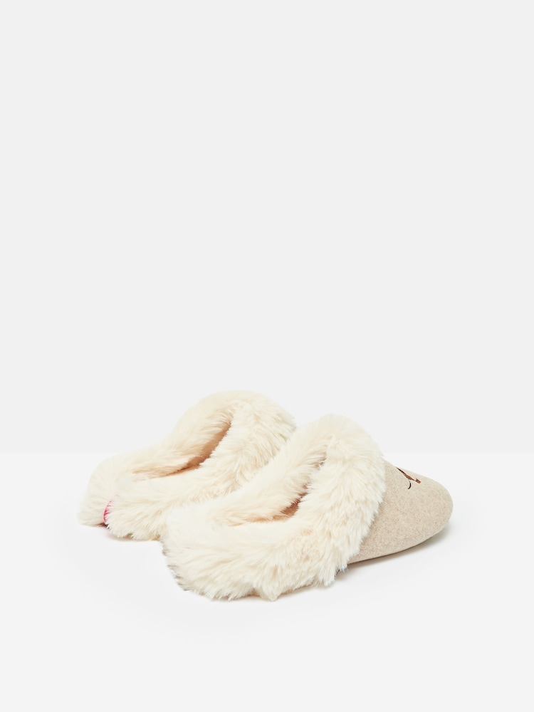Buy Joules Slippet Luxe Natural Dachshund Embroided Slippers from
