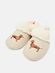 Joules Slippet Luxe Natural Dachshund Embroided Slippers - Image 7 of 7
