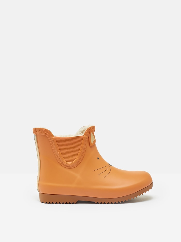 Joules Kids' Orange Character Fleece Lined Ankle Wellies - Image 1 of 6