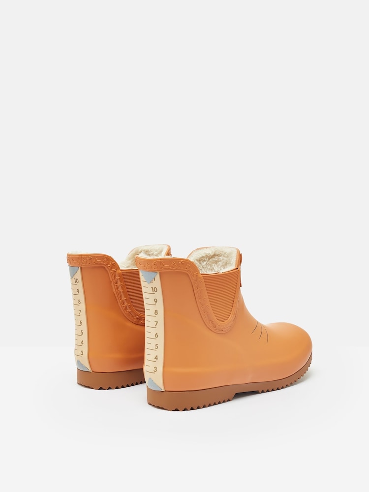 Joules Kids' Orange Character Fleece Lined Ankle Wellies - Image 4 of 6
