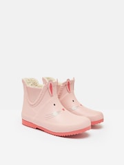 Joules Kids' Pink Character Fleece Lined Ankle Wellies - Image 2 of 6