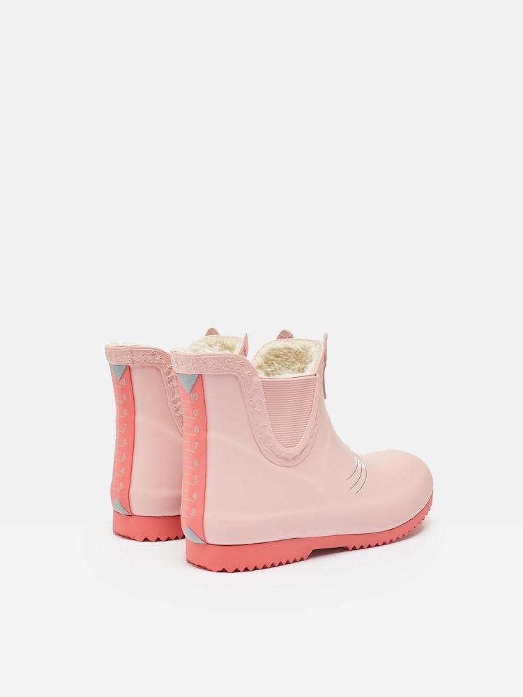 Joules Kids' Pink Character Fleece Lined Ankle Wellies - Image 3 of 6