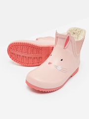 Joules Kids' Pink Character Fleece Lined Ankle Wellies - Image 5 of 6