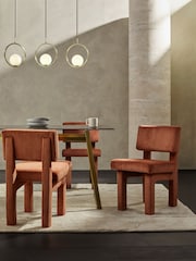 MADE.COM Set of 2 Orange Savea Dining Chairs in Velvet - Image 2 of 5
