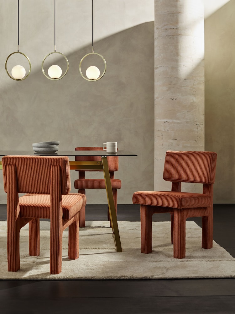 MADE.COM Set of 2 Orange Savea Dining Chairs in Velvet - Image 2 of 5