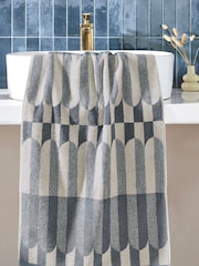 Blue Circle Pill Geo 100% Cotton Towel - Image 1 of 3