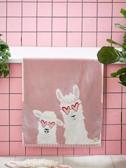 Pink Alpaca 100% Cotton Towel - Image 1 of 2
