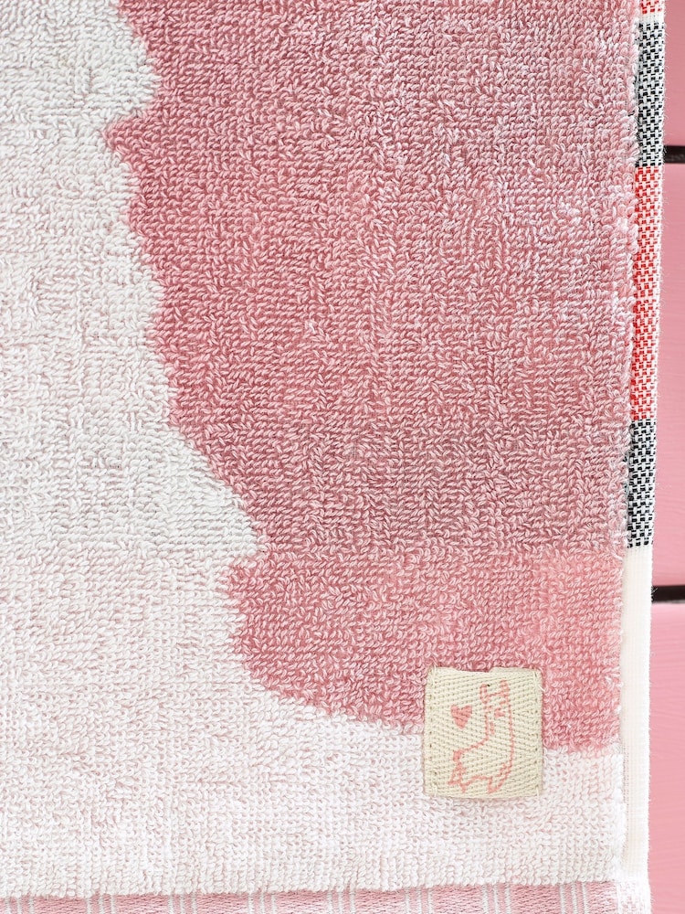 Pink Alpaca 100% Cotton Towel - Image 2 of 2