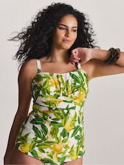 Simply Be Yellow Lemon Magisculpt Twist Front Bandeau Tankini Top - Image 3 of 4