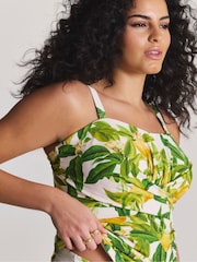 Simply Be Yellow Lemon Magisculpt Twist Front Bandeau Tankini Top - Image 4 of 4