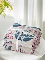 Pink Floral Bale 100% Cotton Towels 2 Pack - Image 1 of 4