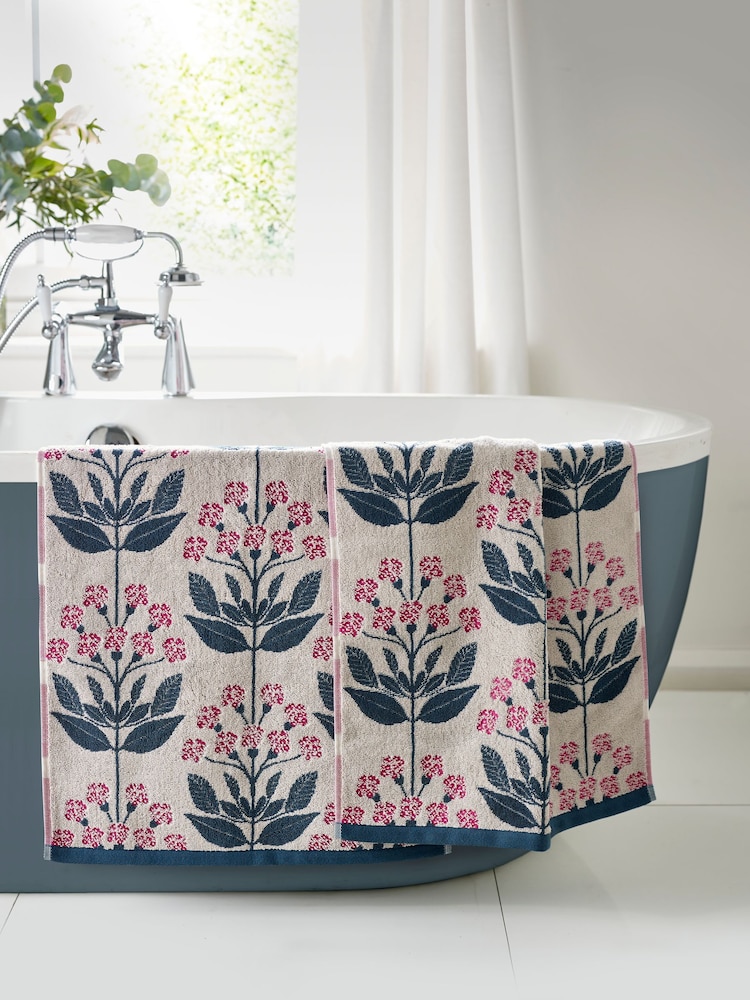 Pink Floral Bale 100% Cotton Towels 2 Pack - Image 2 of 4