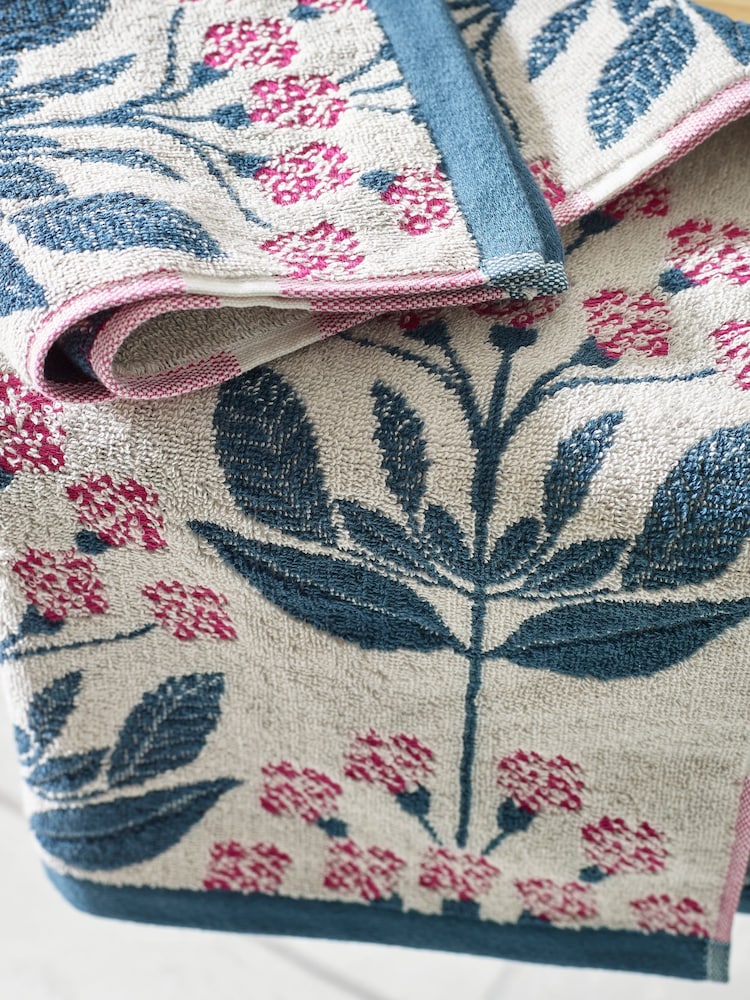 Pink Floral Bale 100% Cotton Towels 2 Pack - Image 4 of 4 Pink Floral Bale 100% Cotton Towels 2 Pack - Image 4 of 4