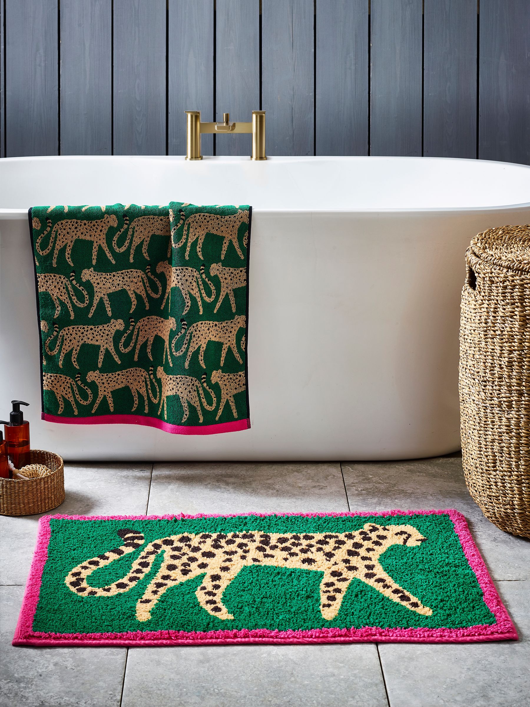 Buy Green Cheetah Animal Print Bath Mat from Next Australia