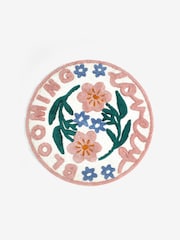 Pink Multi Floral Slogan 100% Cotton Bath Mat - Image 3 of 3