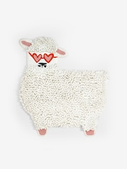 White Alpaca Plush Noodle Shaped Bath Mat - Image 3 of 3