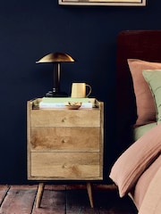 Swoon Black Fresco Mango Wood Three-Drawer Bedside Table - Image 2 of 8