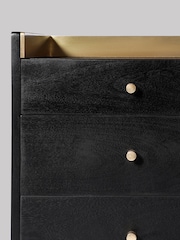 Swoon Black Fresco Mango Wood Three-Drawer Bedside Table - Image 5 of 8