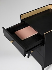 Swoon Black Fresco Mango Wood Three-Drawer Bedside Table - Image 7 of 8