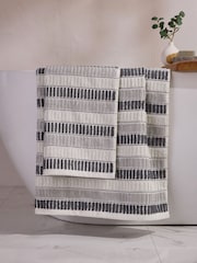 Grey Stripe Egyptian Cotton Towel - Image 1 of 3