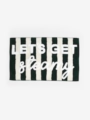 Green Let's Get Steamy 100% Cotton Stripe Bath Mat - Image 3 of 3