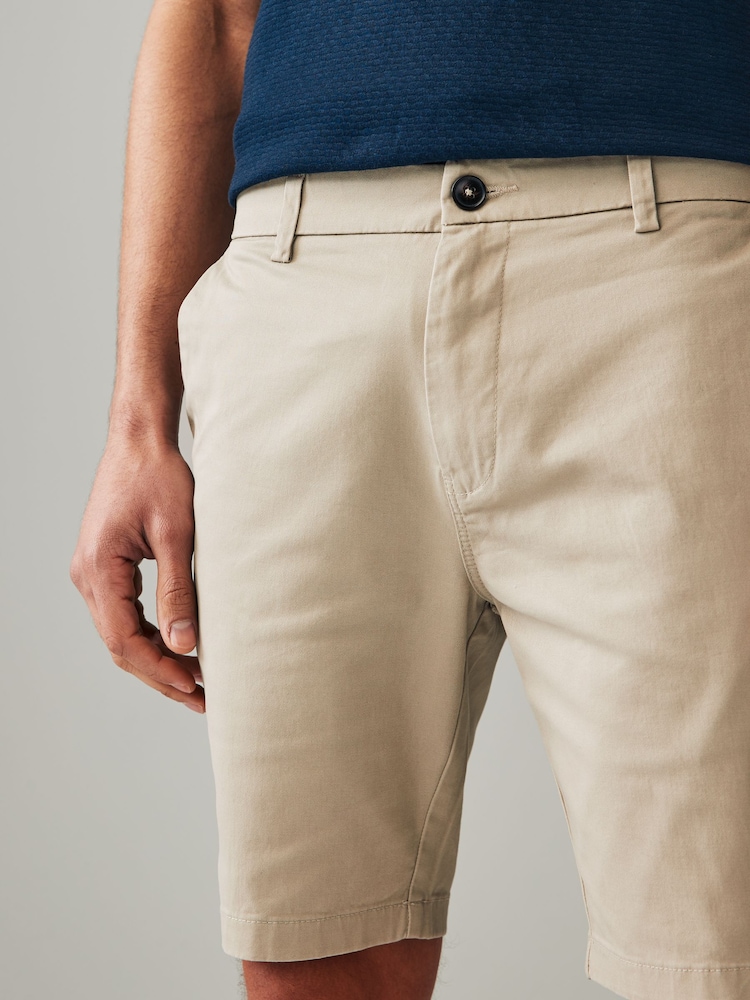 Bleu marine/gris/pierre - Coupe fine - Short chino extensible 3 Pack - Image 3 of 15
