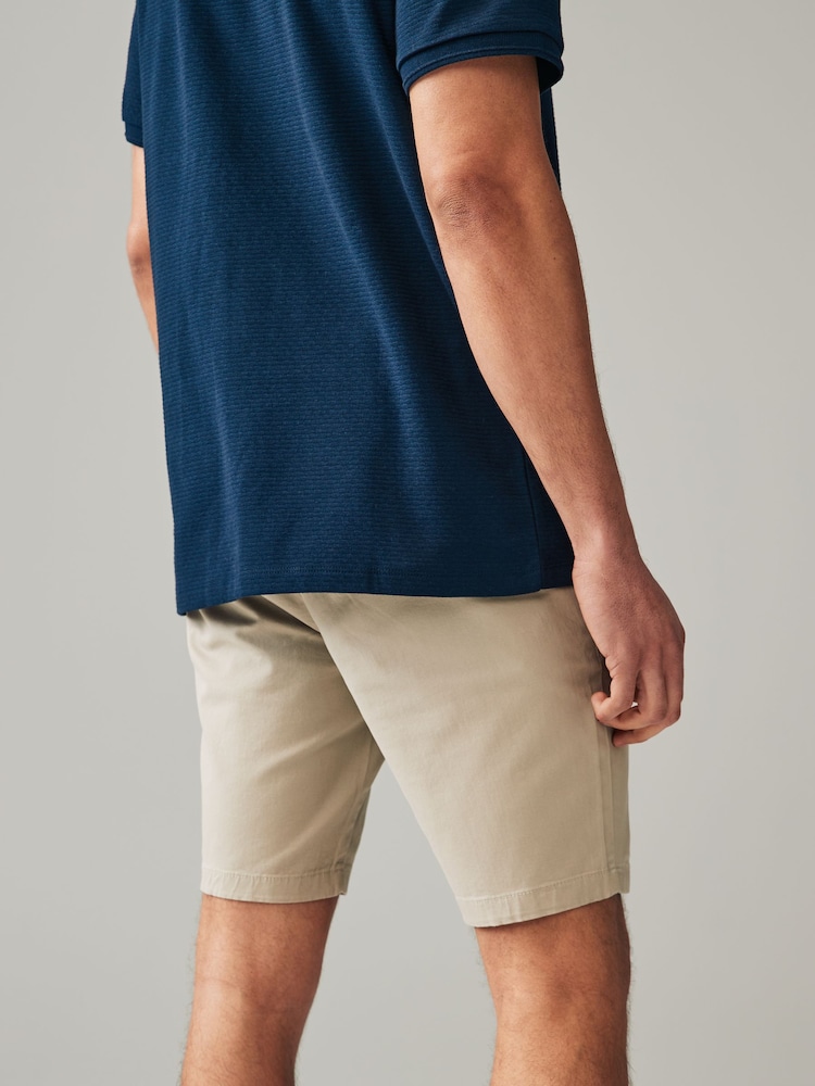 Bleu marine/gris/pierre - Coupe fine - Short chino extensible 3 Pack - Image 4 of 15
